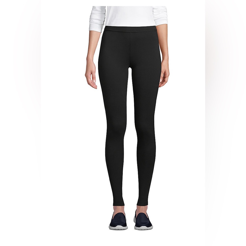 COPY - XL Tall Lands End Fleece Lined black leggings with pockets.  New in Pack…